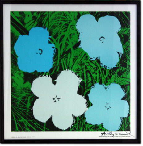 Andy Warhol - Flowers - Serigrafia a colori cm 70X70 con firma autografa