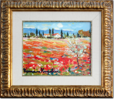 Romano Mussolini - Campagna Romagnola cm 20X25 Olio su Tela