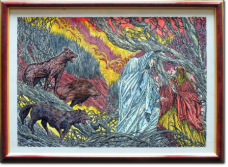 Marco Sciame - Dante Primo Canto cm 32X44 Acrilico su Tela