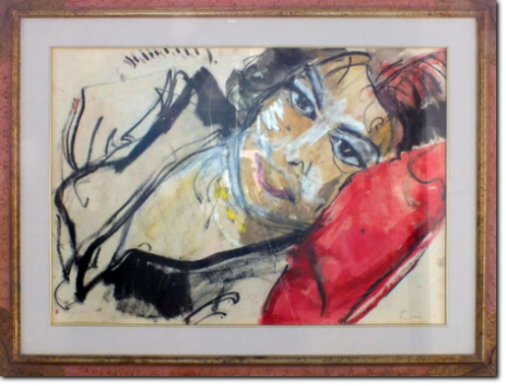 Giovanni Frangi - Erika cm 50X70 anno 1994 Tecnica Mista