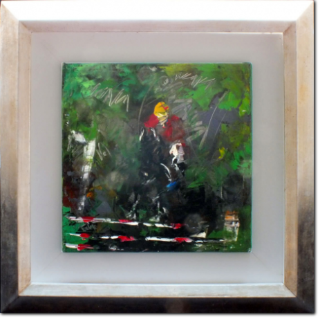 Francesco Toraldo - Salto Ostacoli cm 40X40 anno 2010 Acrilico su Tela