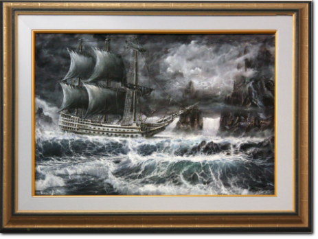 Mauro Pani - Veliero nella Tempesta - Anno 2013 - Acrilico su tela - cm 50X70